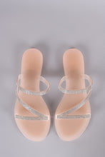 Load image into Gallery viewer, Liliana Strappy Rhinestone Accent Jelly Flat Sandal